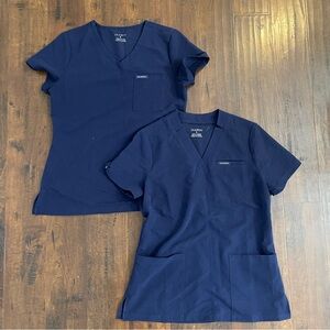 Jaanuu Navy V-Neck Medical Scrub Top